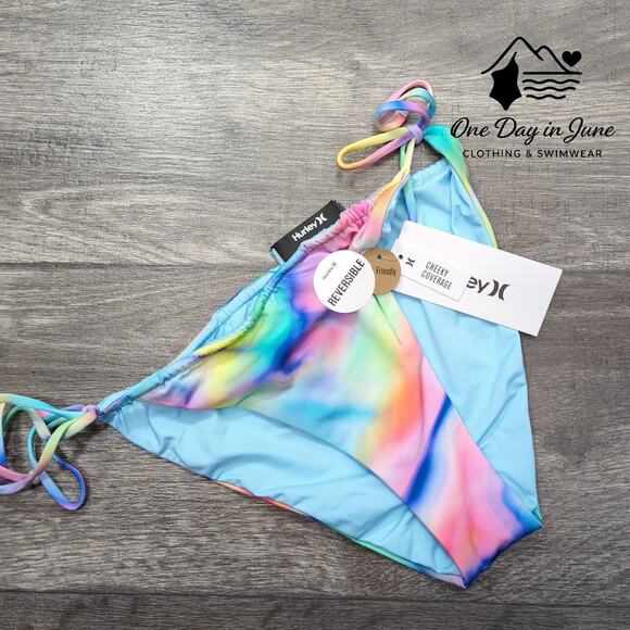 Hurley Reversible Tie Side Bikini Bottom Size M - Picture 3 of 5